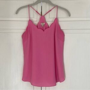 ⭐️ J Crew Pink Scalloped Halter Tank Top Size 0